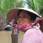 Mekong Deltası'nda Vietnam'lı bir kadın